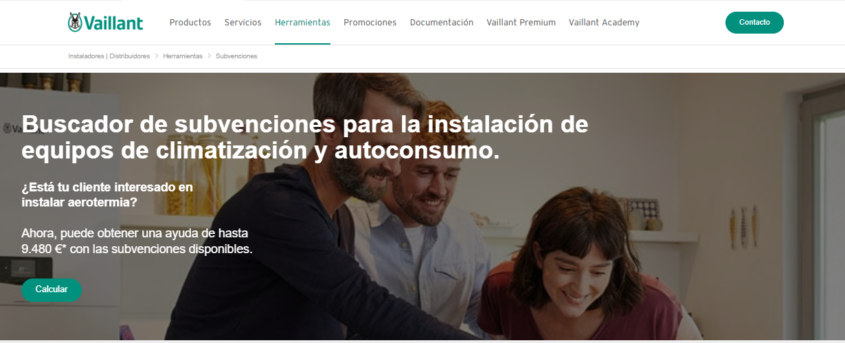 Nueva herramienta de subvenciones de Vaillant