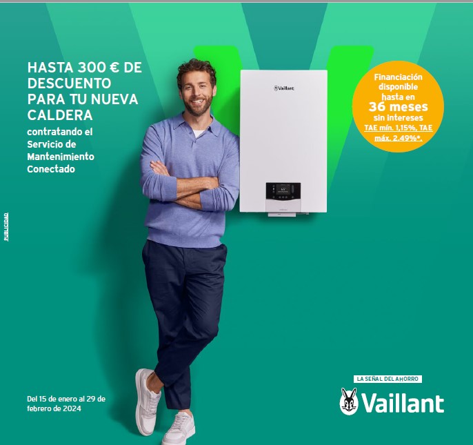 Hasta 300 € para cambiar a una caldera inteligente Vaillant